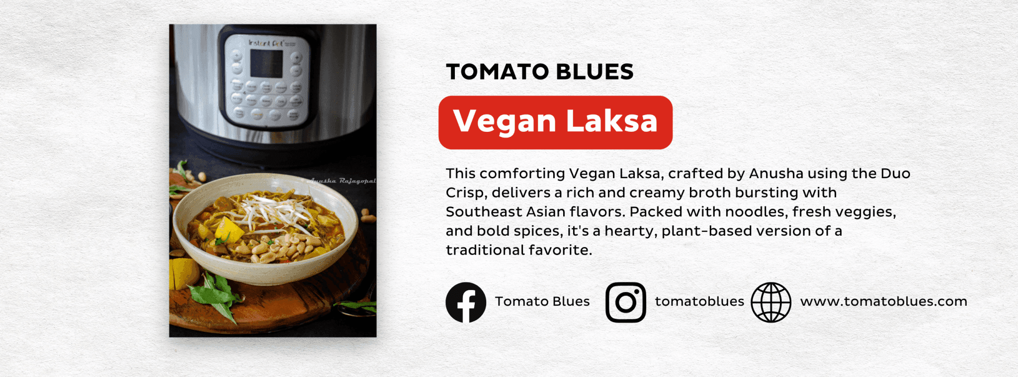 Tomato Blues' Vegan Laksa Banner